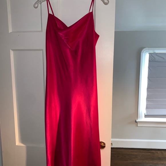 Worn once Bebe Satin Cowl Neck Slip Midi Dress - Picture 4 of 6